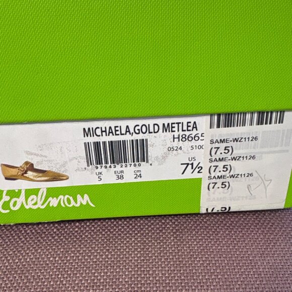 Sam Edelman Michaela in Medallion Gold Leather 7.5 with box Womens Flats Shoes - Picture 12 of 13